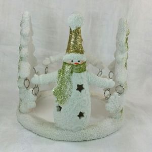 Yankee Candle SNOWMAN Large Jar HOLDER Trees